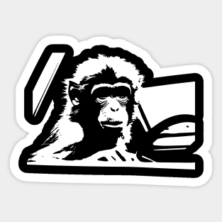 monkey driving a taxi Sticker